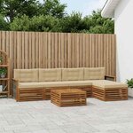 vidaXL Ensemble de canapés d'extérieur 6 Pièces Naturel et Beige