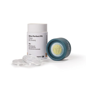 Capsules rondes ULTRA PERFECT FIT pour pièces de 2 euros. Paquet - 10 capsules