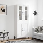 vidaXL Buffet haut Blanc 69 5x34x180 cm Bois d'ingénierie