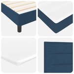 vidaXL Lit à ressorts avec matelas bleu 90x200 cm tissu