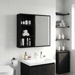 vidaXL Armoire murale de salle de bain Chêne Noir 30 x 16 x 62 5 cm