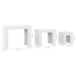 vidaXL Tables basses gigognes 3 Pièces Blanc brillant Aggloméré