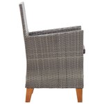 vidaXL Chaises de jardin lot de 2 avec coussins Résine tressée Gris