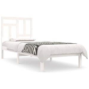vidaXL Cadre de lit Blanc Bois de pin massif 90x200 cm