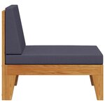 vidaXL Canapé central sectionnel et coussins gris foncé Bois d'acacia