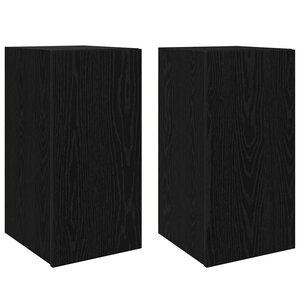 vidaXL Meuble TV mural 2 Pièces Chêne noir 30 5 x 30 x 60 cm