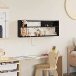 vidaXL Étagère à magazines avec étagère Chêne noir 80 x 12 x 30 cm