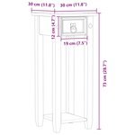 vidaXL Support de Plante Blanc 30 x 30 x 73 cm Bois de pin massif
