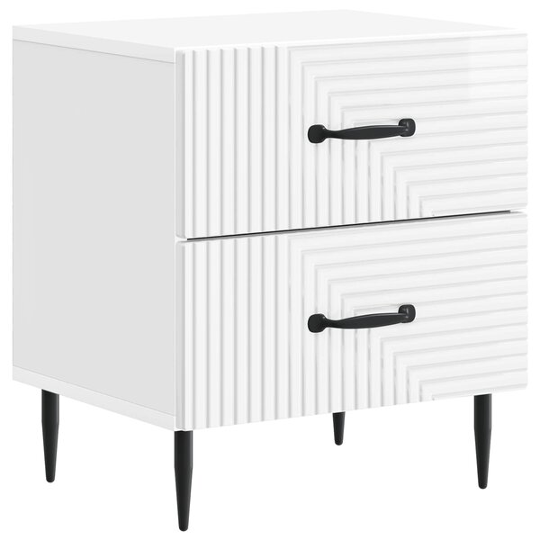 vidaXL Cabinet de chevet Blanc brillant 43 x 34 5 x 47 5 cm