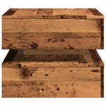 vidaXL Table basse avec lumières LED vieux bois 50x50x40 cm