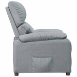 vidaXL Fauteuil inclinable Gris clair Tissu