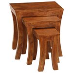 vidaXL Table gigogne 3 Pièces Bois massif d'acacia 50x35x50 cm Marron