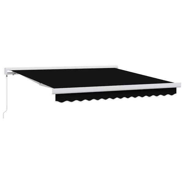 vidaXL Auvent Rétractable Noir 350 x 250 cm Tissu et Métal