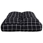 vidaXL Coussin de palette motif à carreaux noir 70x40x12 cm tissu