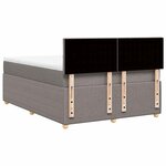vidaXL Sommier à lattes de lit avec matelas Taupe 140x200 cm Tissu