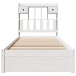 vidaXL Lit bibliothèque sans matelas blanc 90x200cm bois de pin massif