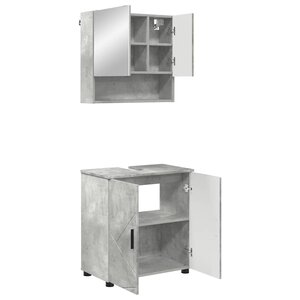 vidaXL Ensemble de mobilier de salle de bain 2 Pièces Gris béton