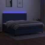 vidaXL Sommier à lattes de lit et matelas et LED Bleu 200x200 cm Tissu