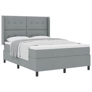 vidaXL Lit à ressorts avec matelas Gris clair 140 x 200 cm tissu