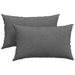 vidaXL Coussins de canapé 2 pc tissu Gris foncé 50 x 30 cm