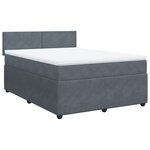 vidaXL Sommier à lattes de lit et matelas Gris foncé 140x200cm Velours