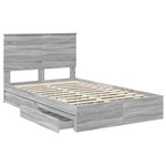 vidaXL Lit de Rangement Gris Sonoma 135 x 190 cm Bois d'ingénierie