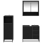 vidaXL Ensemble de mobilier de salle de bain 3 Pièces Chêne noir