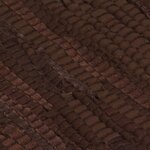 Vidaxl tapis chindi cuir tissé à la main 190 x 280 cm marron