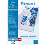 Sachet De 100 Pochettes Perforées Polypropylène Lisse Premium - A4 - Cristal - X 10 - Exacompta
