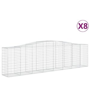 vidaXL Paniers à gabions arqués 8 Pièces 400x50x100/120 cm Fer galvanisé