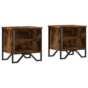vidaXL Tables de chevet 2 Pièces chêne fumé 40x30x40 cm bois d'ingénierie
