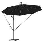 vidaXL Parasol banane à mât déporté Noir 294 x 294 x 248 cm