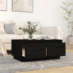 vidaXL Table basse Noir 80x50x35 cm Bois massif de pin