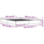 vidaXL Cadre de lit sans matelas gris béton 160x200 cm