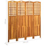 vidaXL Cloison de séparation 4 panneaux 161x2x170 cm Bois d'acacia
