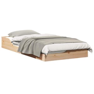 vidaXL Cadre de lit Marron 75 x 190 cm Pin massif