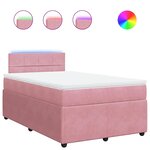 vidaXL Sommier à lattes de lit avec matelas Rose 120x200 cm Velours