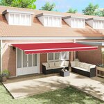 vidaXL Auvent Rétractable Rouge 600 × 350 cm Tissu  Métal