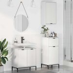 vidaXL Ensemble de mobilier de salle de bain avec tiroir 3 Pièces Blanc