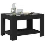vidaXL Table basse avec LED noir 73x53x45 cm bois d'ingénierie