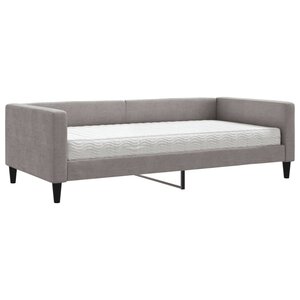vidaXL Lit de jour avec matelas taupe 100x200 cm tissu
