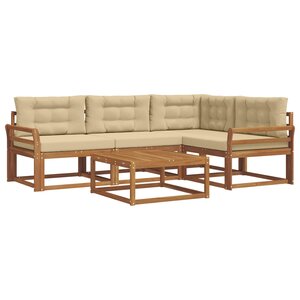 vidaXL Ensemble de canapés d'extérieur 5 Pièces Naturel et Beige