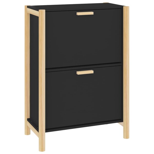 vidaXL Armoire à chaussures Noir 57 5x33x80 cm Bois d'ingénierie