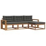 vidaXL Ensemble de canapés d'extérieur 4 Pièces Naturel et Anthracite