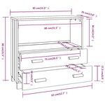 vidaXL Buffet HAMAR Blanc 85x35x80 cm Bois massif de pin