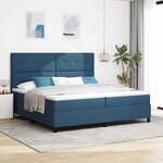 vidaXL Lit à ressorts avec matelas Bleu 200 x 200 cm tissu