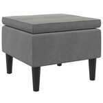 vidaXL Tabouret avec pieds en bois Gris foncé Velours
