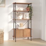 vidaXL Étagère à 5 niveaux armoire 80x40x163cm Acier bois d'ingénierie