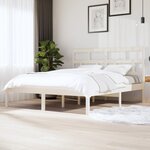 vidaXL Cadre de lit Blanc Bois de pin massif 160x200 cm