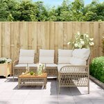 vidaXL Salon de jardin avec coussins 2 Pièces beige résine tressée
